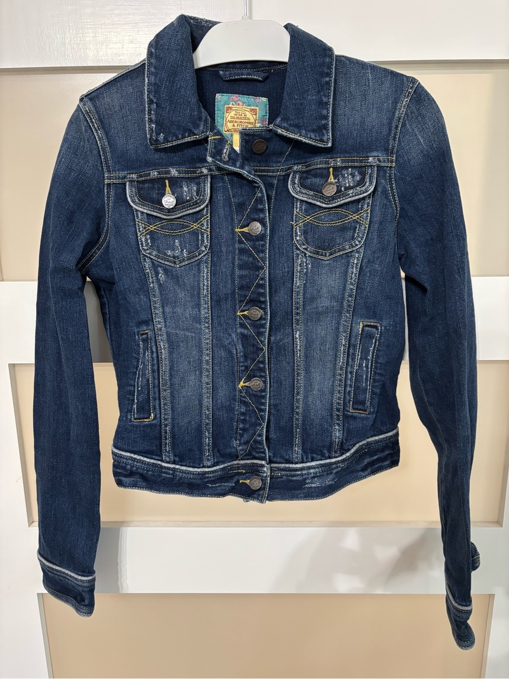 Abercrombie & Fitch Dark Blue Denim Jean Jacket